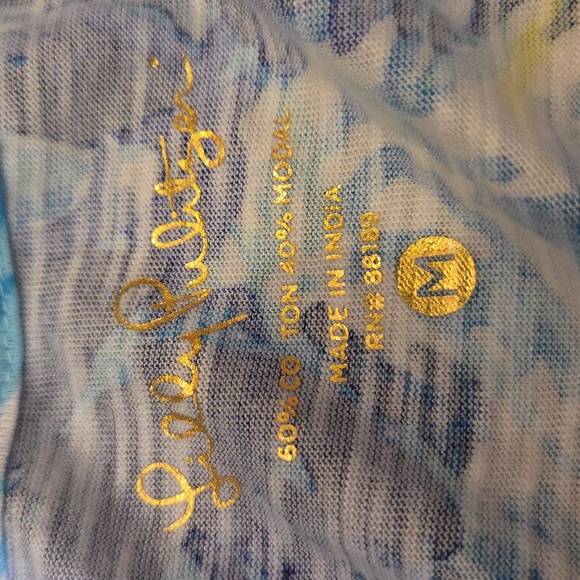 Lilly Pulitzer Tideline Dress Medium Sparkling Blue Hey Bay Bay Racerback - Picture 3 of 4